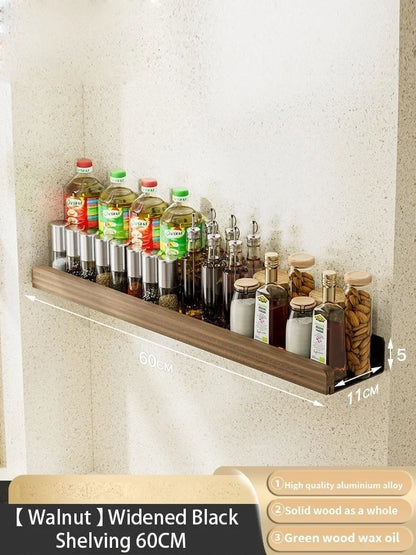 étagère murale bois massif - vendu à l'unité - Bois noir 60cm