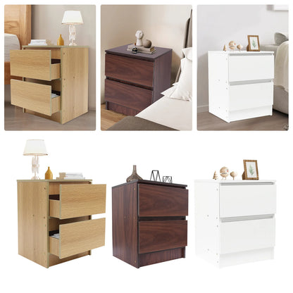 Table de chevet bois massif avec petite commode à 2 tiroirs -