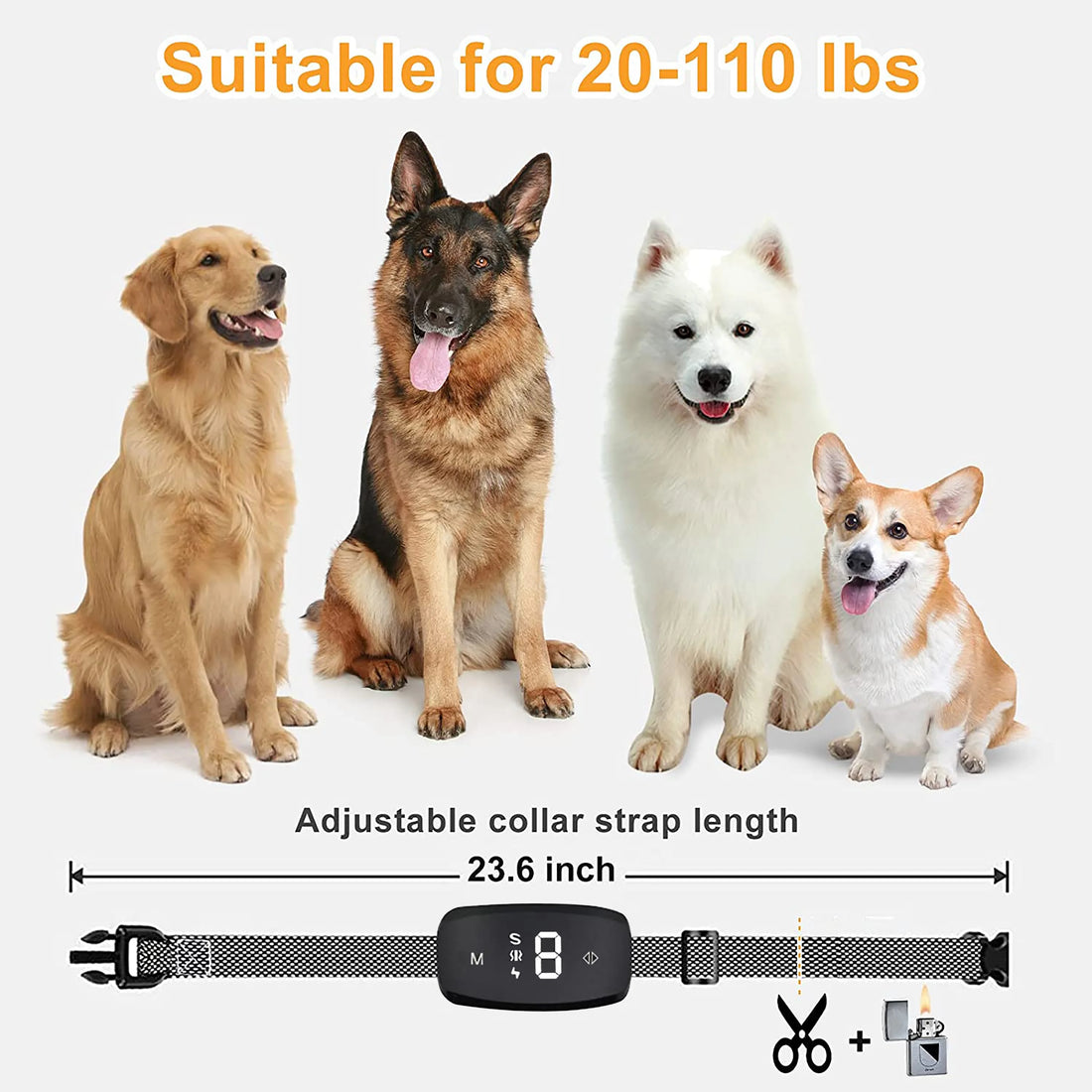 collier anti aboiement chien avec électro choc -