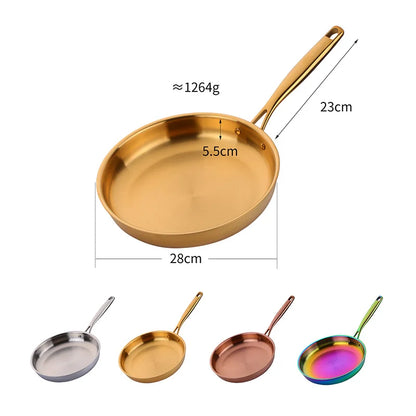 Poêle inox haut de gamme doré -