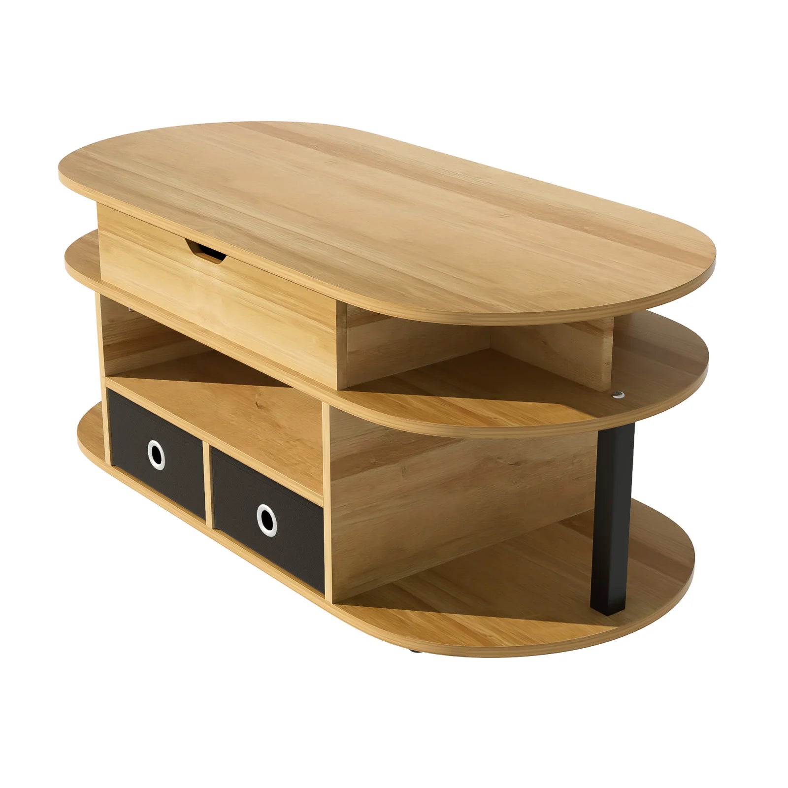 Table basse en bois transformable à plusieurs compartiments -