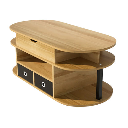 Table basse en bois transformable à plusieurs compartiments -