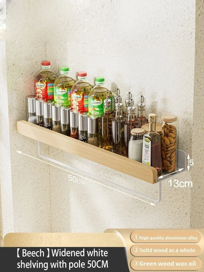 étagère murale bois massif - vendu à l'unité - Bois blanc 50cm pole