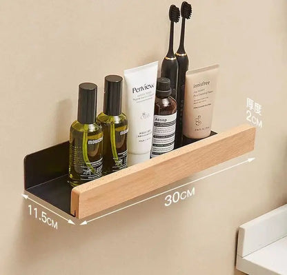 étagère murale design original en bois de qualité - Noir 30cm