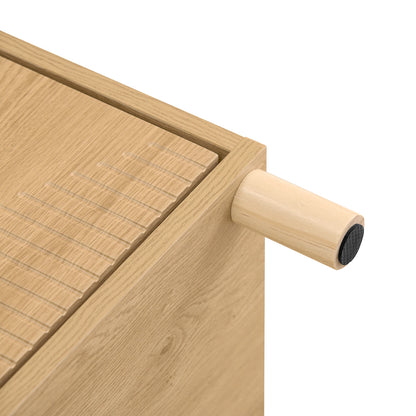 Table de chevet marron de type moderne avec tiroirs - 40x42x47 -