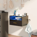 Table de nuit avec plateau verre trempé LED -