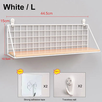 étagère murale suspendue en bois - Blanc L