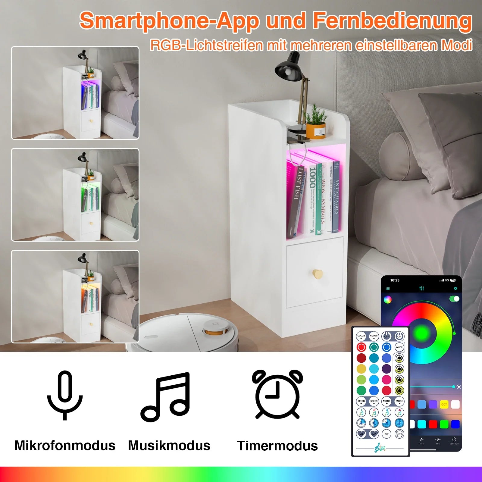 Table de nuit pour petite espace luxueux -