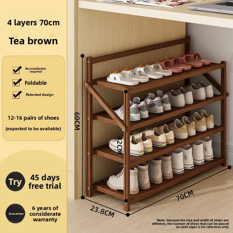 Meuble à chaussure palette artisanale - 4C-70cm-Marron A