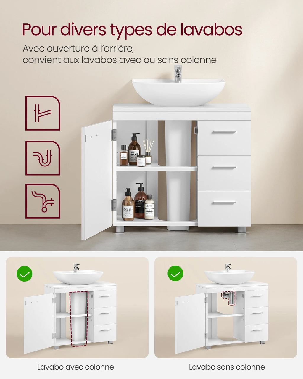 Meuble de rangement salle de bain de luxe -