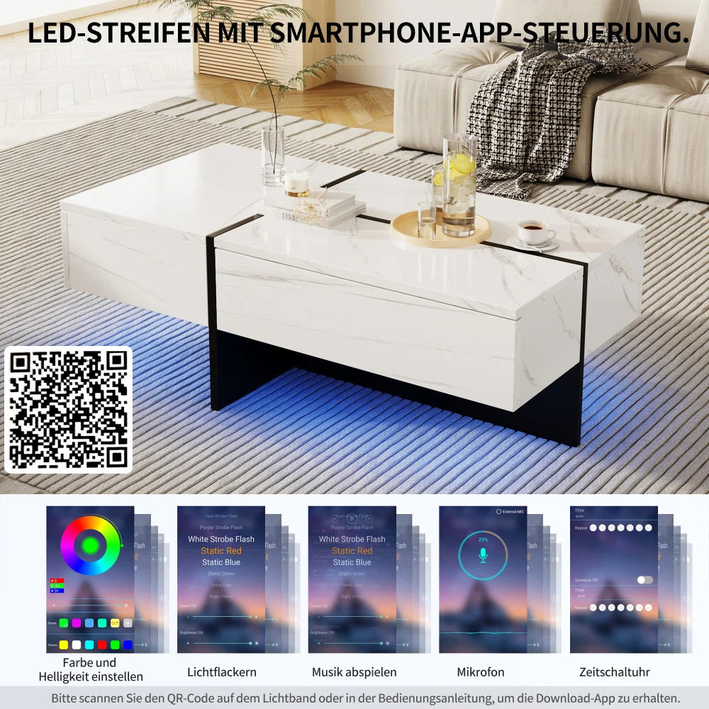 Table basse marbre rectangulaire imitations 100*50*34.5cm -