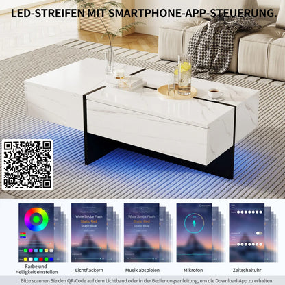 Table basse marbre rectangulaire imitations 100*50*34.5cm -