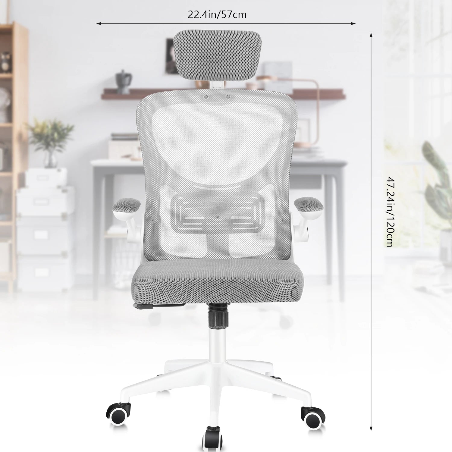Chaise de bureau pivotante simple - Blanc Chaise de bureau