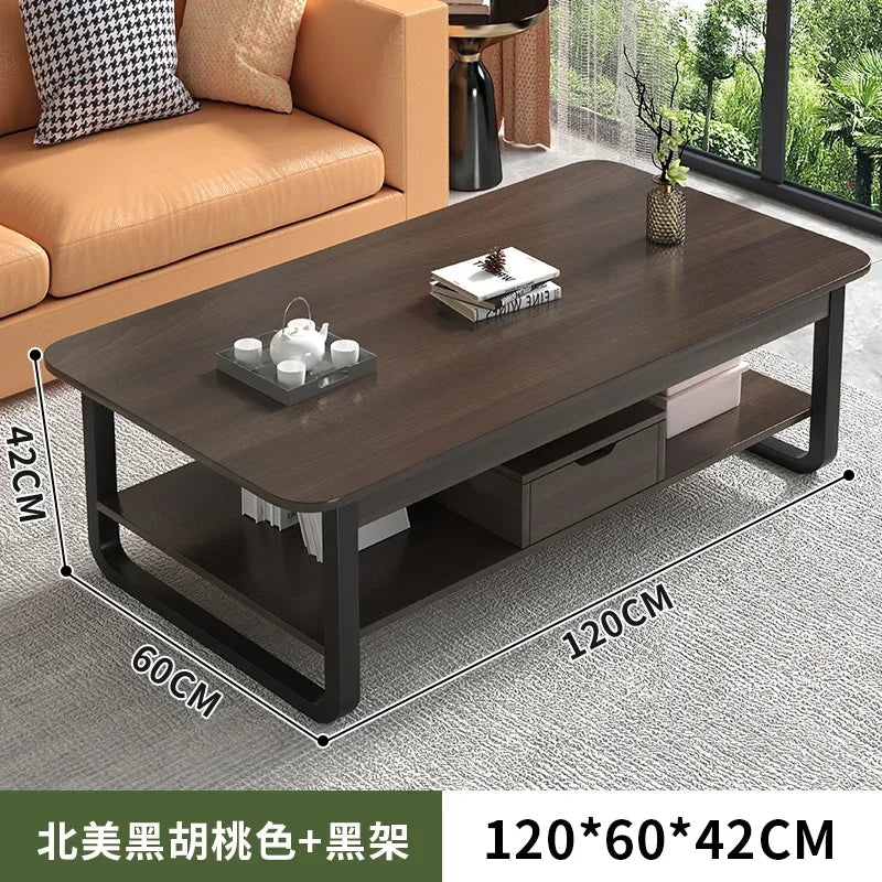 Table basse bois blanc en forme de rectangle - 120cm 4