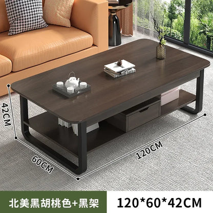 Table basse bois blanc en forme de rectangle - 120cm 4