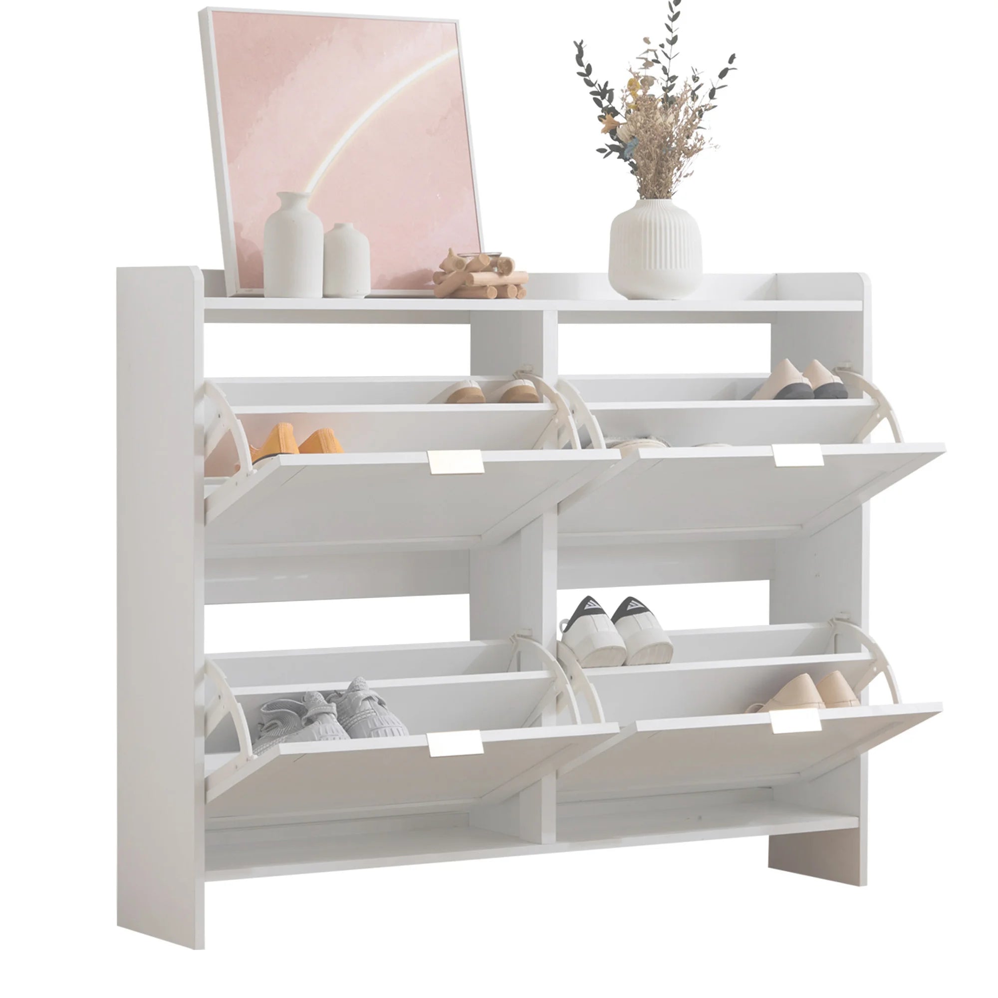 Meuble chaussure à 4 compartiments autoportants -