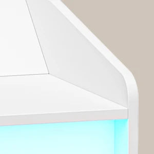 Table de chevet avec lumière LED et station de charge -