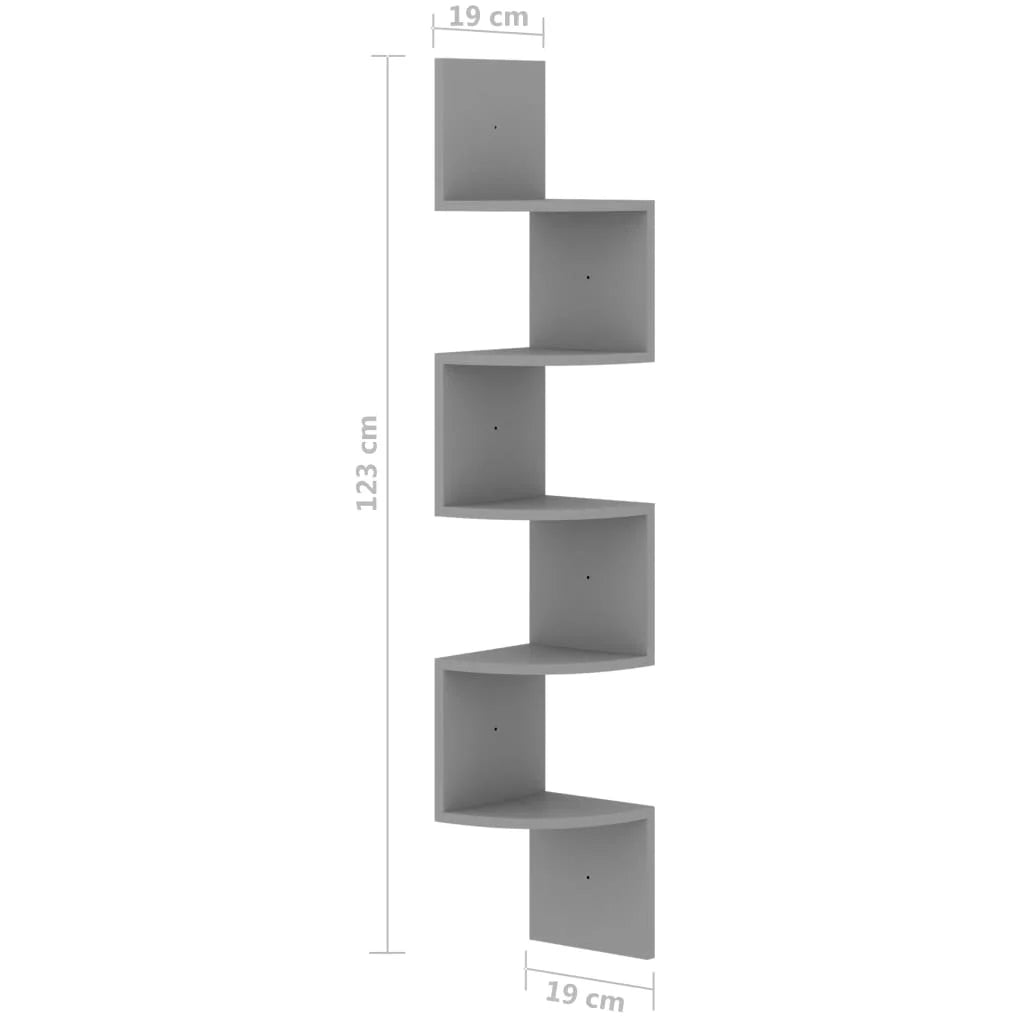 étagère murale d'angle 19x19x123 cm -