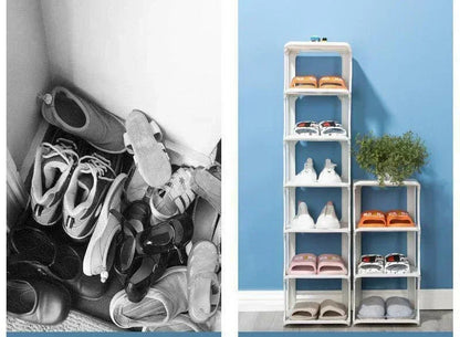Meuble à chaussure d'entrée en forme de cube simple -
