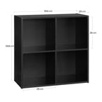 Étagère cube rangement en bois - Noir 29x59.6x59.8cm Étagère cube
