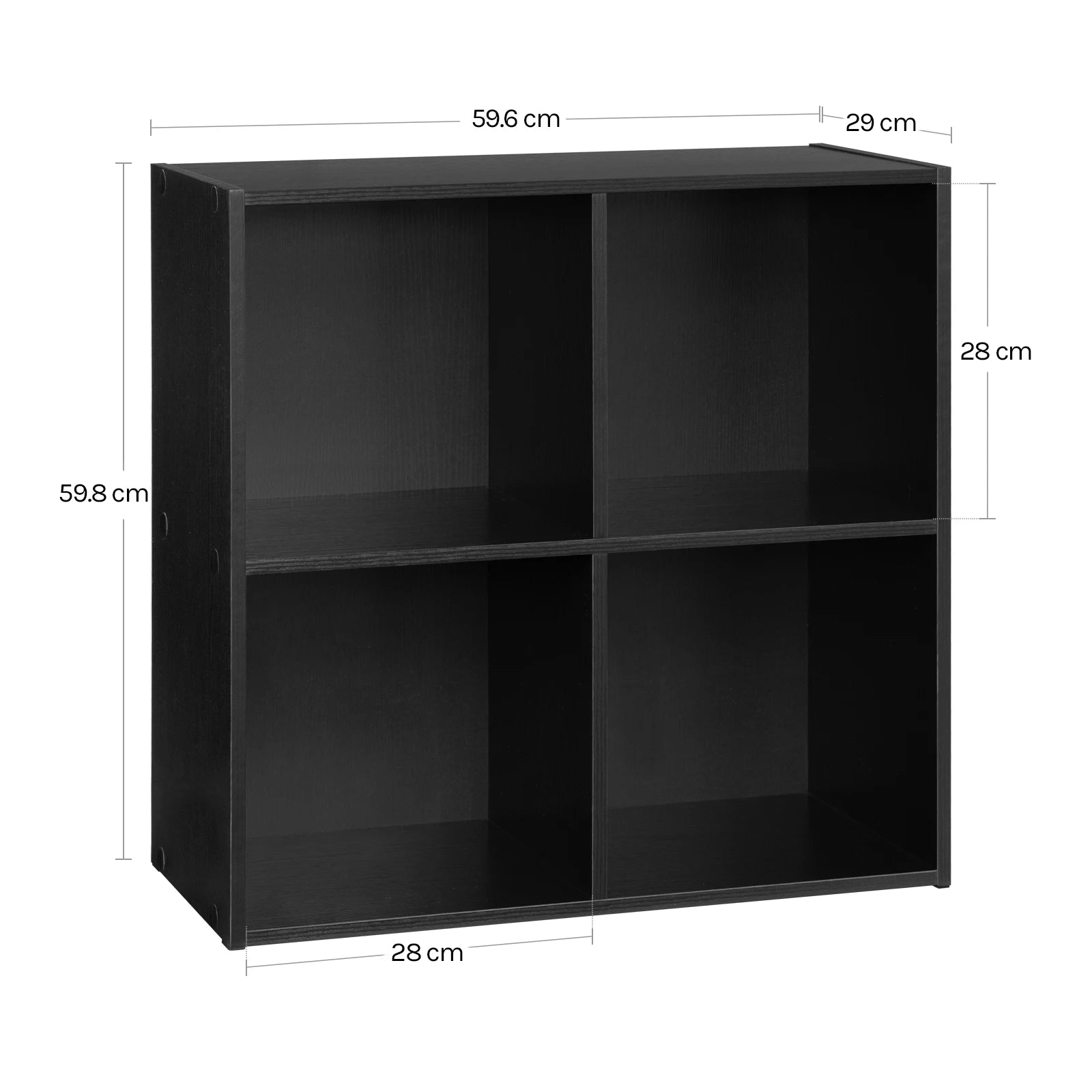 Étagère cube rangement en bois - Noir 29x59.6x59.8cm Étagère cube