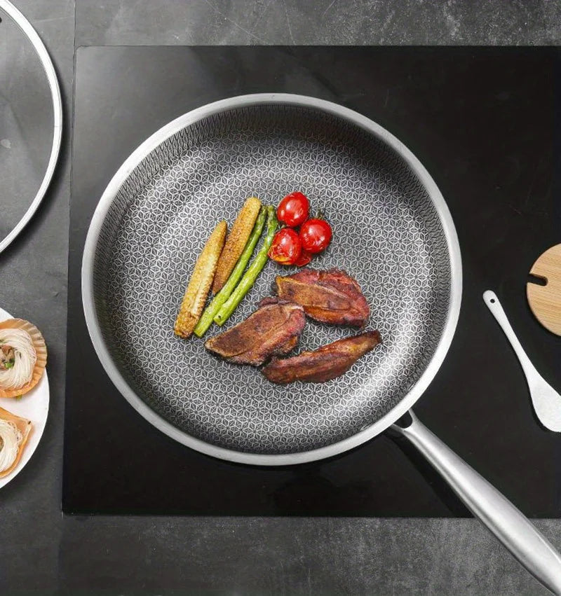 Poêle inox compatible avec gaz et induction -