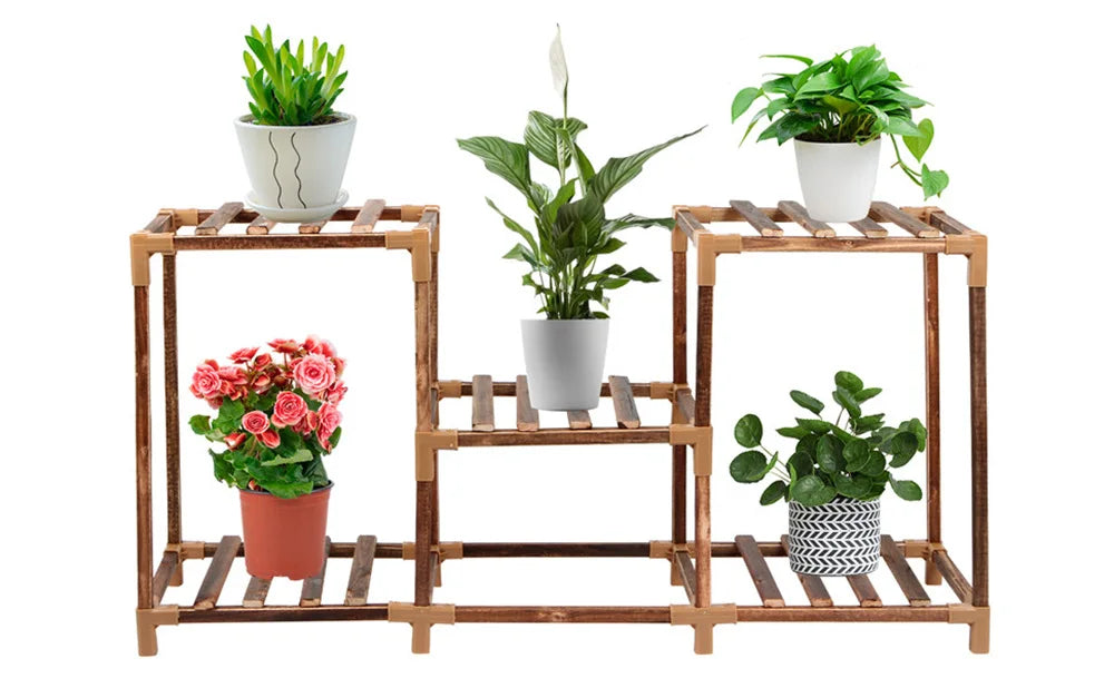 Étagère plante d'extérieurs en bois -