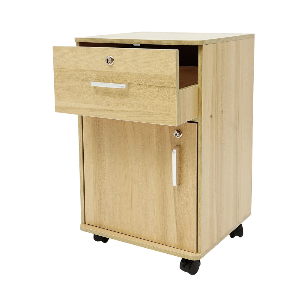 Table de nuit roulante à deux niveaux -