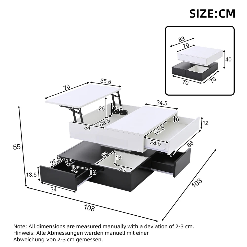 Table basse double plateau -