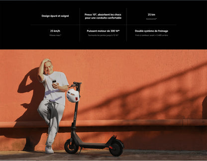 Trottinette électrique Xiaomi Scooter 4 Lite confortable de vitesse 25 km/h max