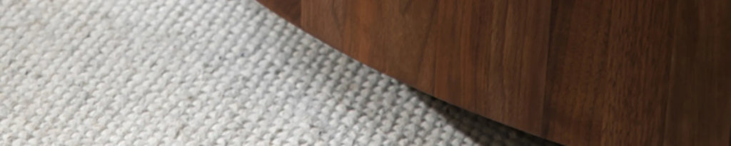 Table basse bois flottant ronde avec tiroirs sur le coté -