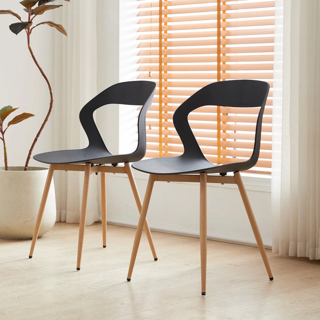 Chaise salle à manger lot de 6 ensembles en plastique moderne -