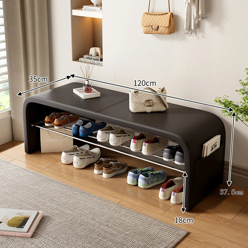 Meuble à chaussure banc de luxe - Noir 120