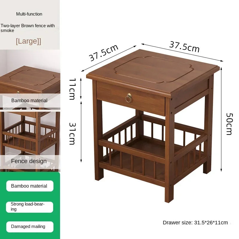 Table de nuit en bambou massif 1 pc - B2