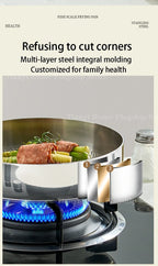 Wok poêle en inox solide -