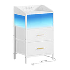 Table de chevet originale design moderne à LED - Blanc Table de chevet