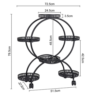 Étagère plante roulette ronde de petite taille -