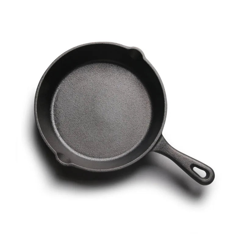 Poêle en fonte à poignée en forme de goutte d'eau -