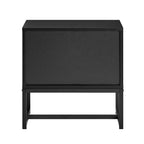 petite table de nuit carrée en bois -