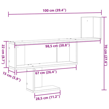 étagère murale blanche 100x15x70 cm -