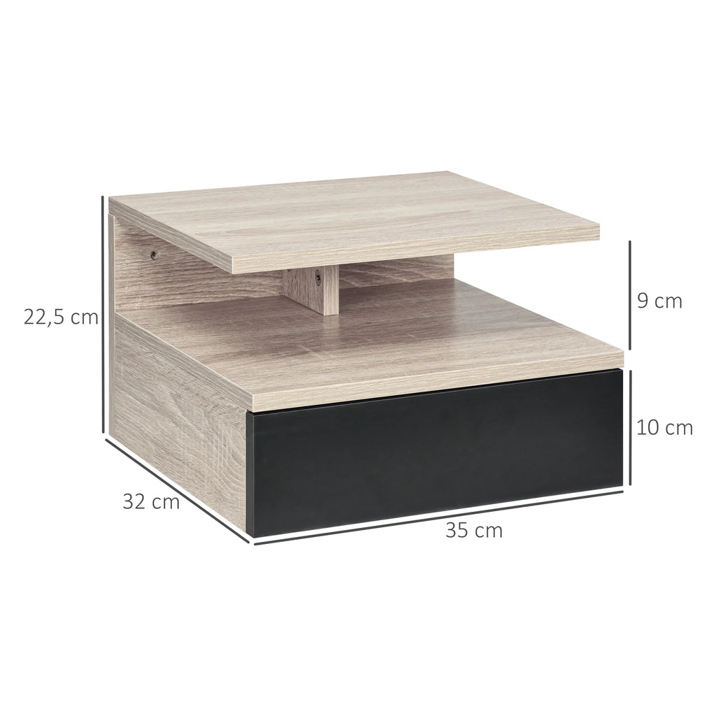 Table de nuit flottante de luxe lot de 2 ensembles - 35X32X22.5 cm -
