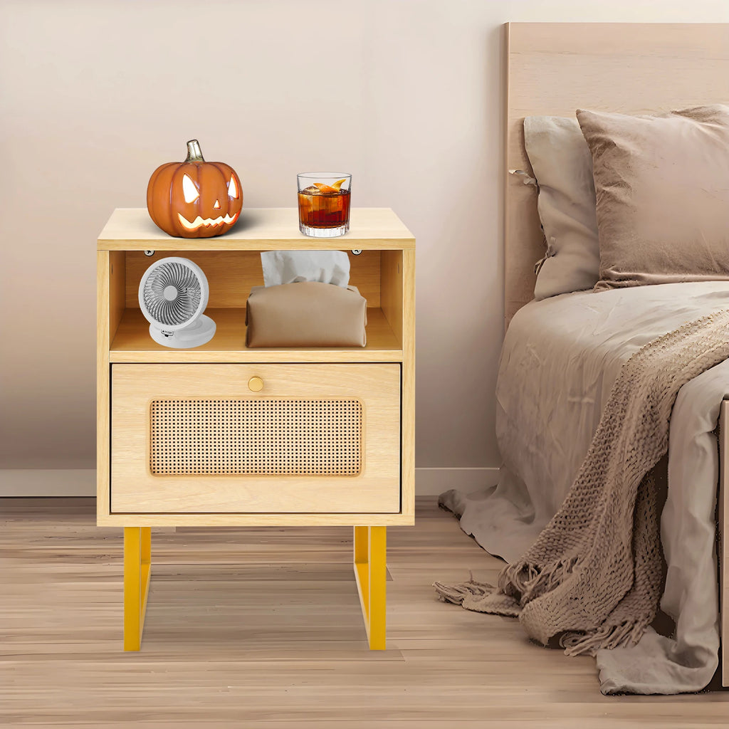 Table de nuit rotin robuste -