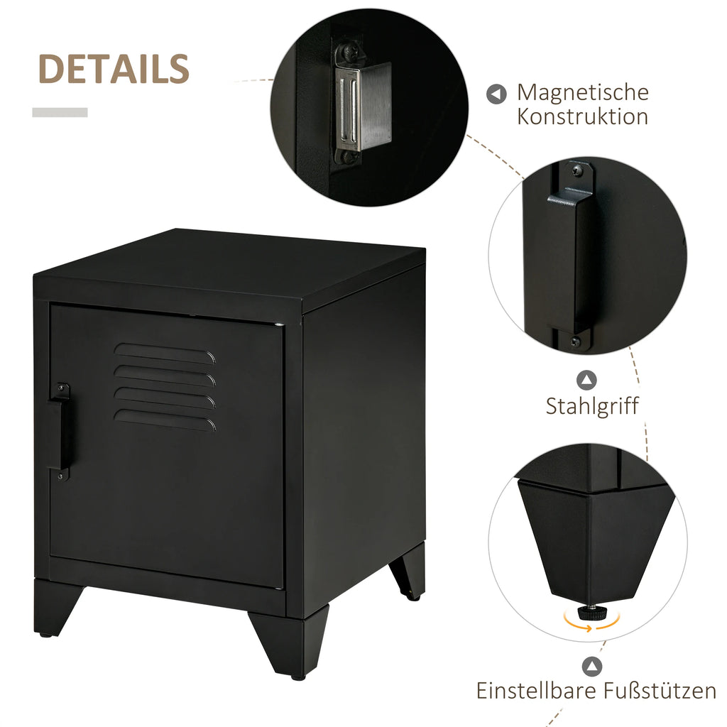 Table de chevet simple noir -