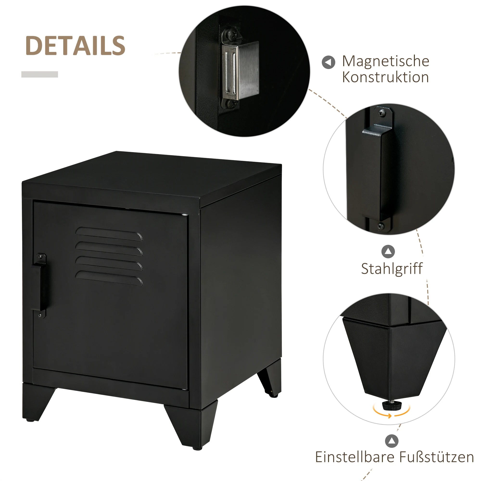 Table de chevet simple noir -