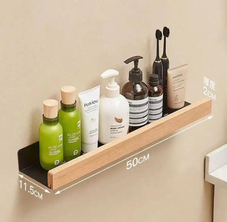 étagère murale design original en bois de qualité - Noir 50cm