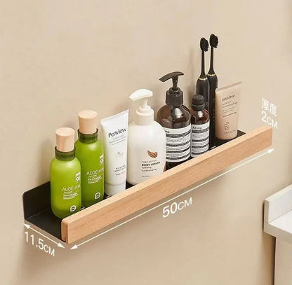 étagère murale design original en bois de qualité - Noir 50cm