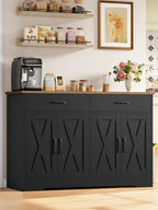 Meuble de rangement industriel de 120cm de large - Noir Meuble à chaussure