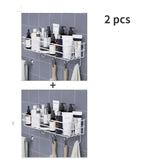 Étagère salle de bain douche pratique - C Blanc 2pcs