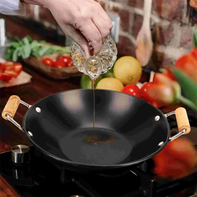 Poêle inox de qualité de style wok -
