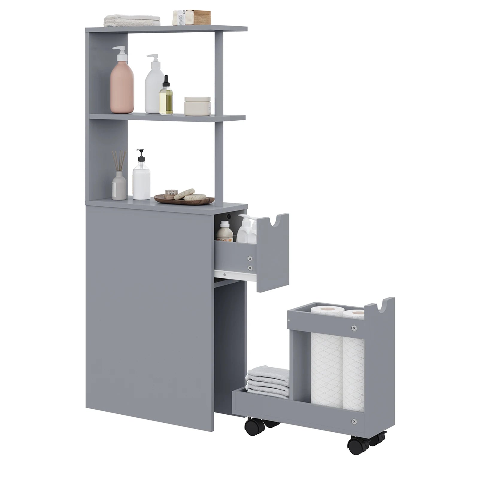 Meuble de rangement niche étroite de salle de bain -